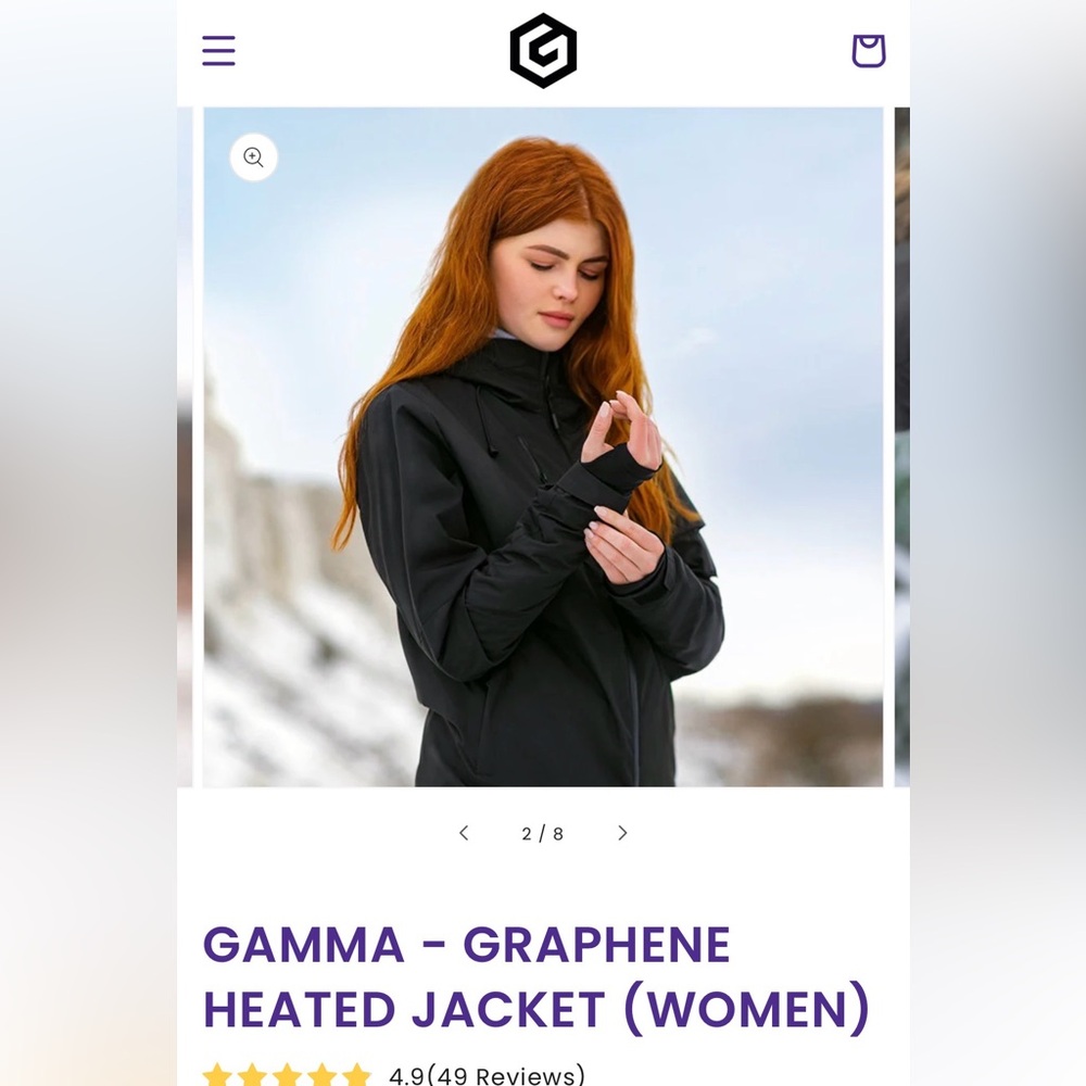 Gamma Graphene Smart Women's Large Black Jacket